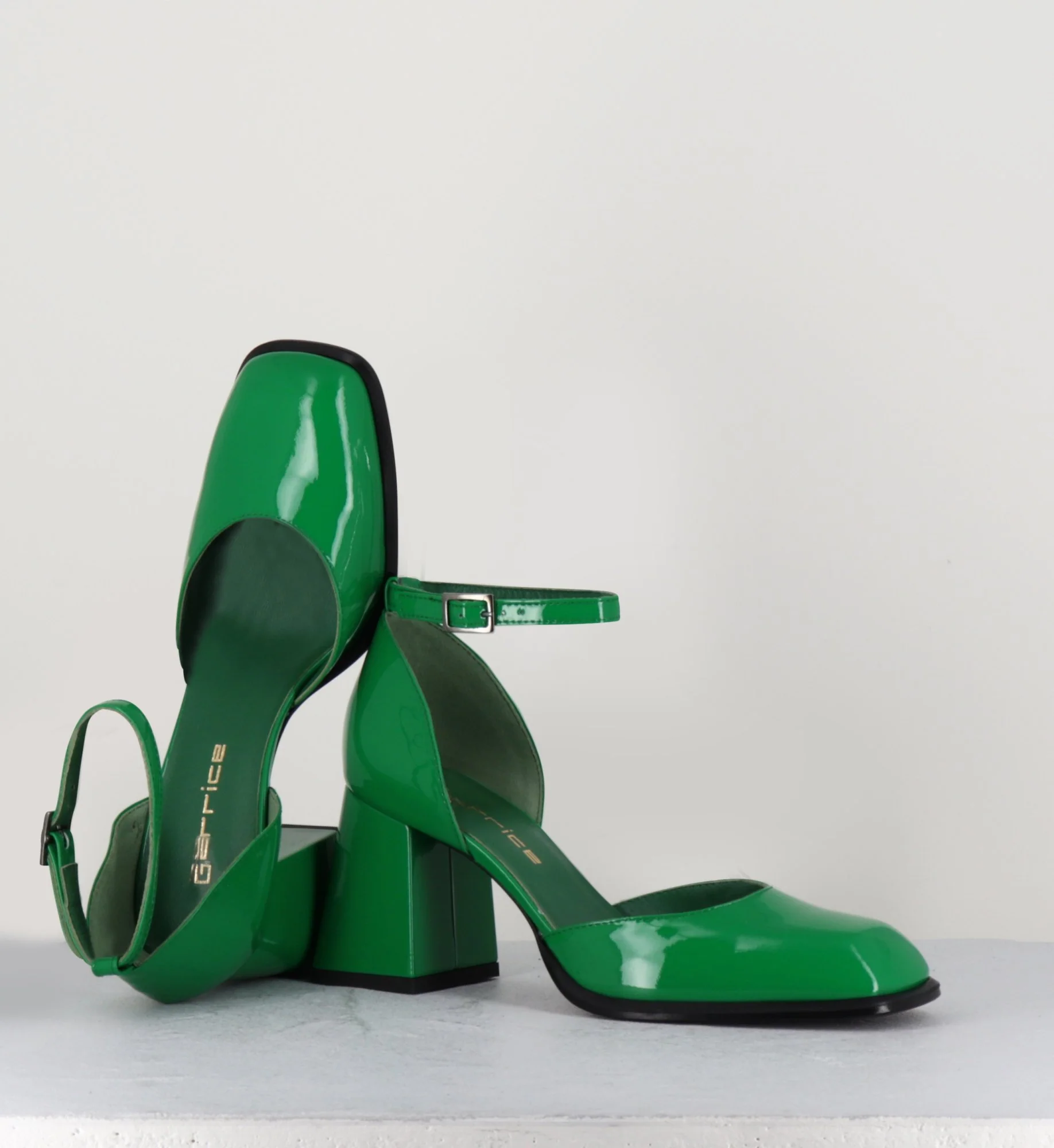 Babies en cuir vernis vert à talon - MIA70 VERDE – Image 5