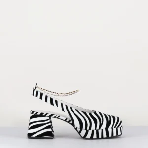 Escarpins look vintage imprimé zèbre - ZEBRA VIKY PLATFORM