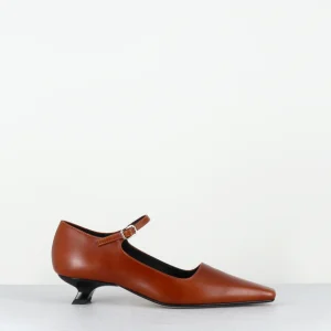 Babies petit talon en cuir camel - FERMA BUFALINO CUOIO