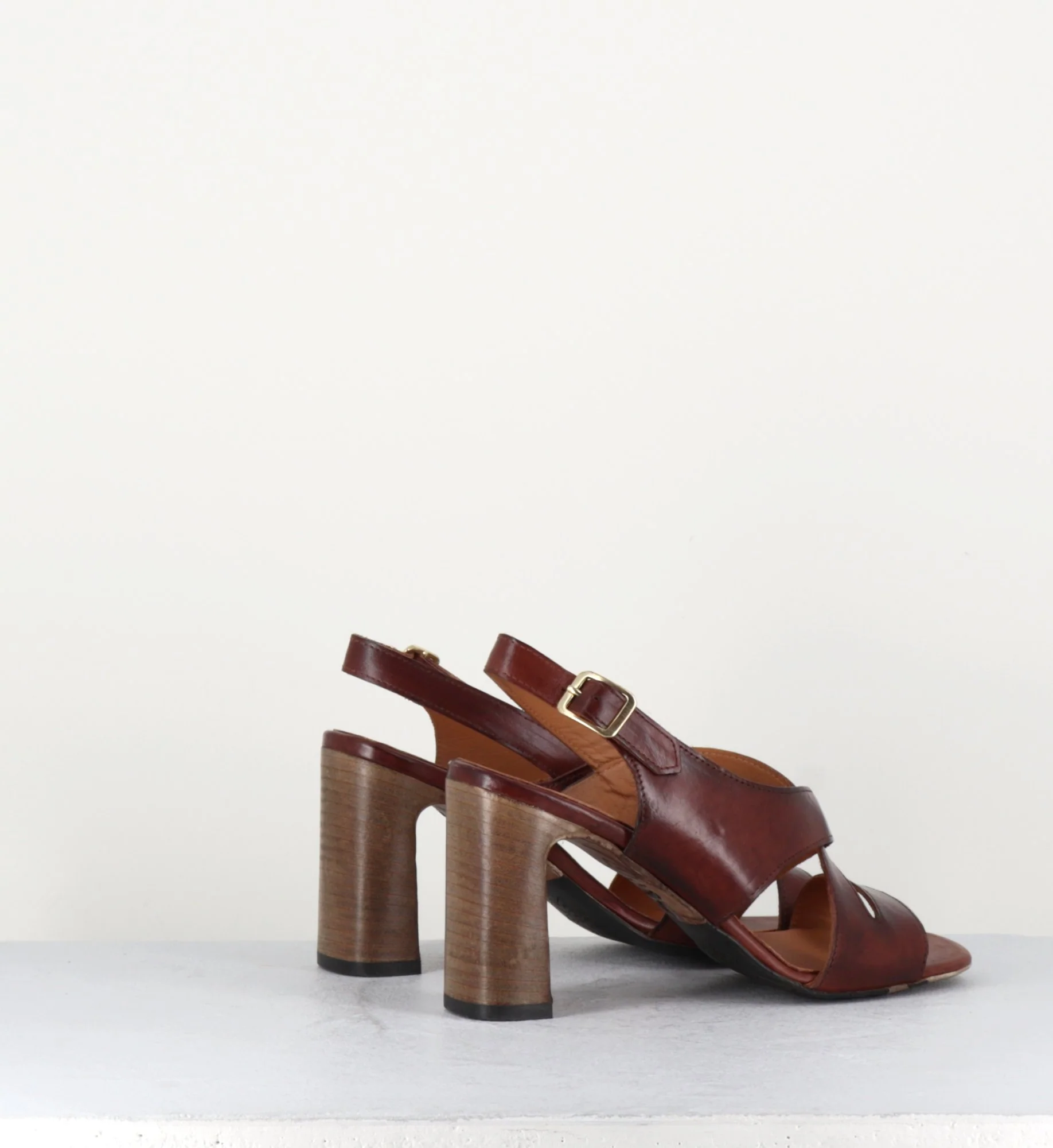 Sandales talon haut en cuir marron - 3174 TABACCO – Image 6