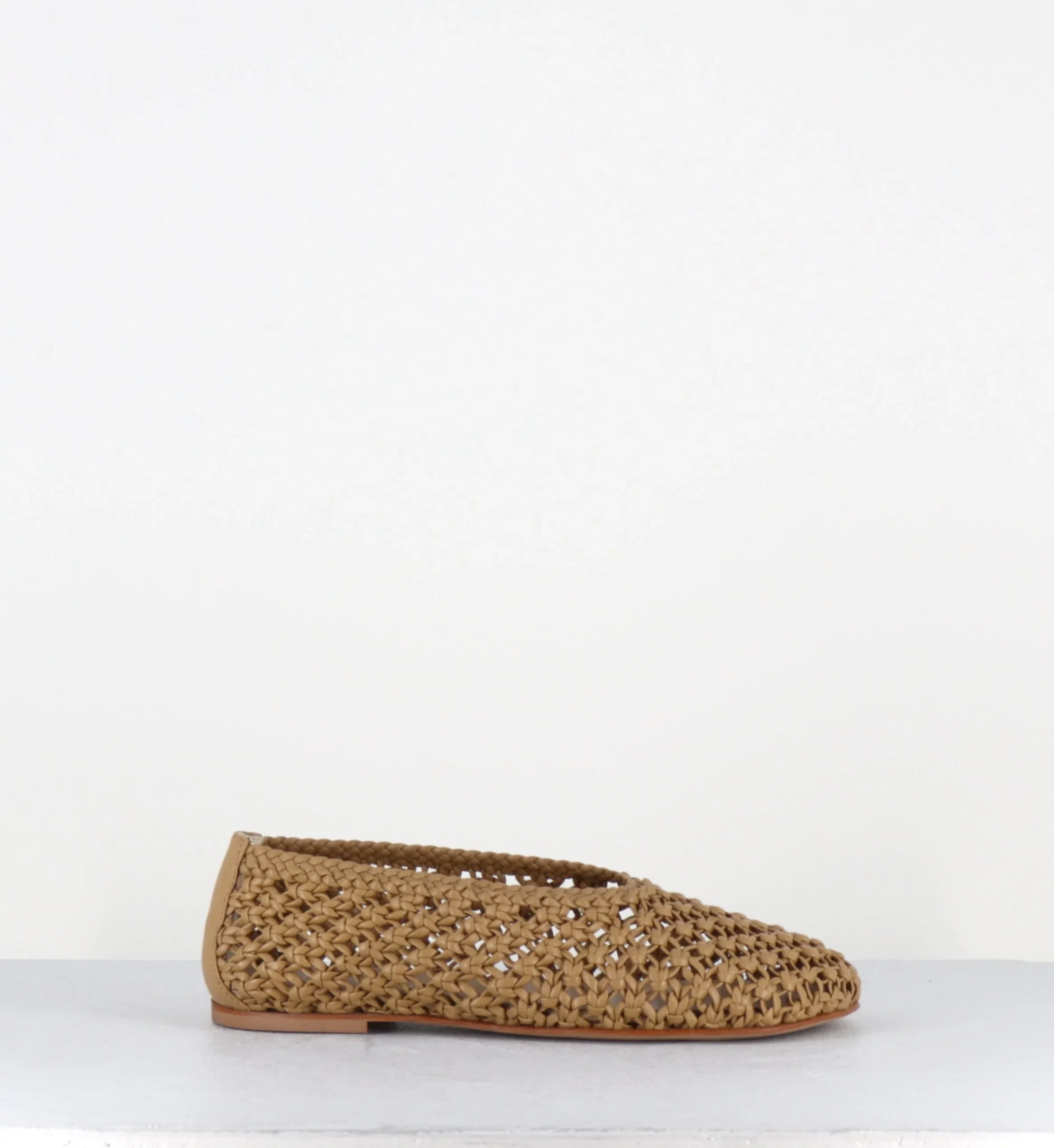 Ballerines en cuir tressé - E4157 ISLAND CAMEL