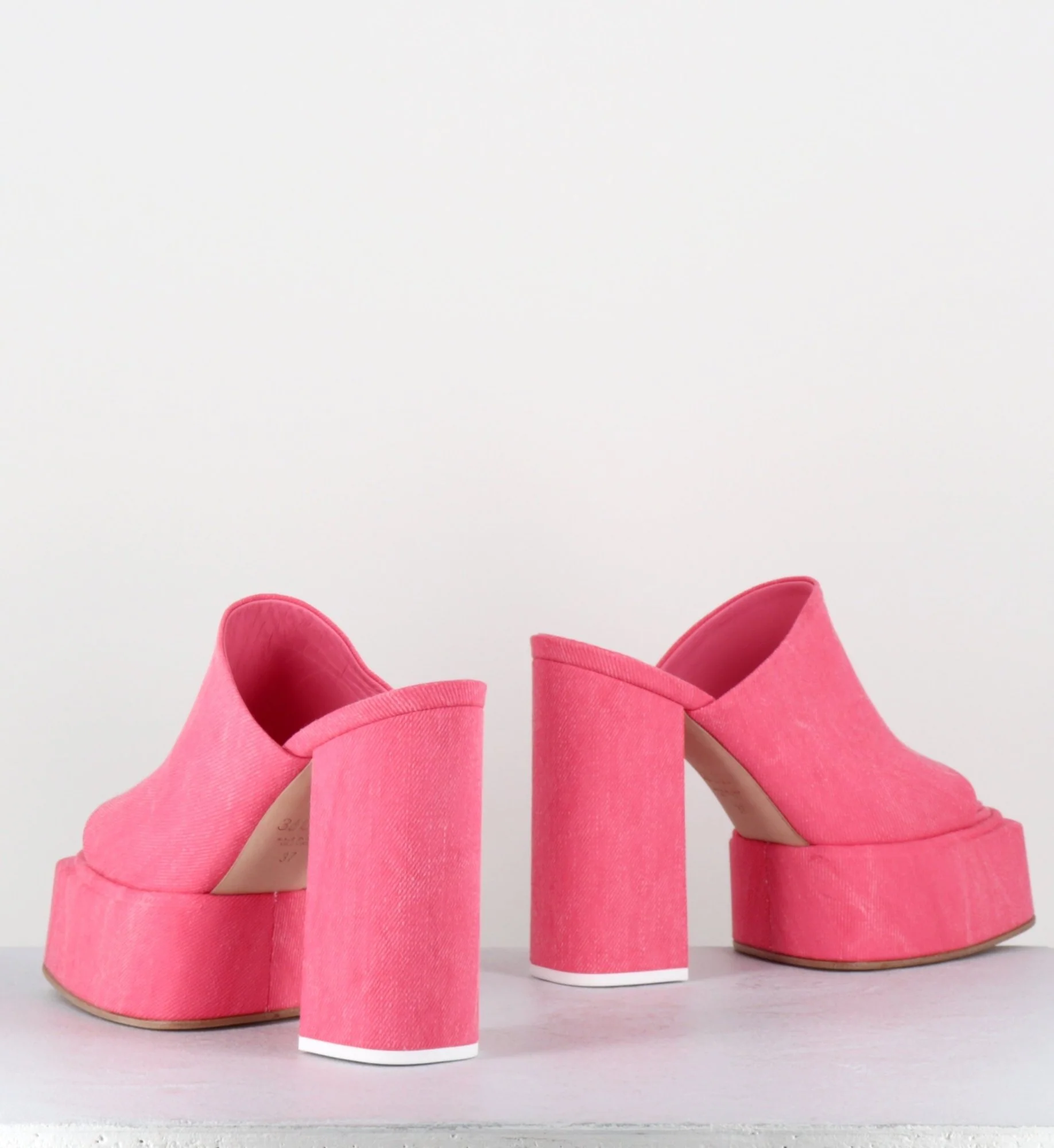 Mules à plateforme talon haut en jean rose - SUE JEANS CANDY – Image 8