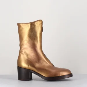 Boots en cuir métallisé doré à zip -888 NAPPA ORO