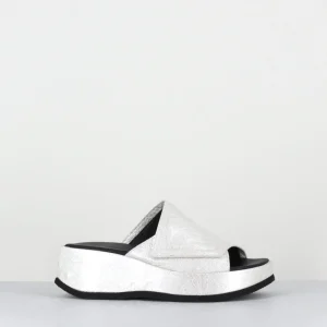 Mules compensées asymétriques naplak blanc - GALAU MAGMA IVORY