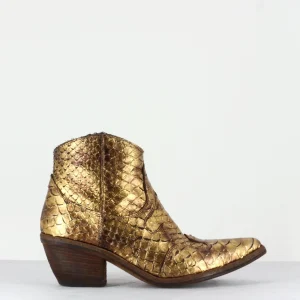 Boots santiags en python doré - 3662C PITONE ORO