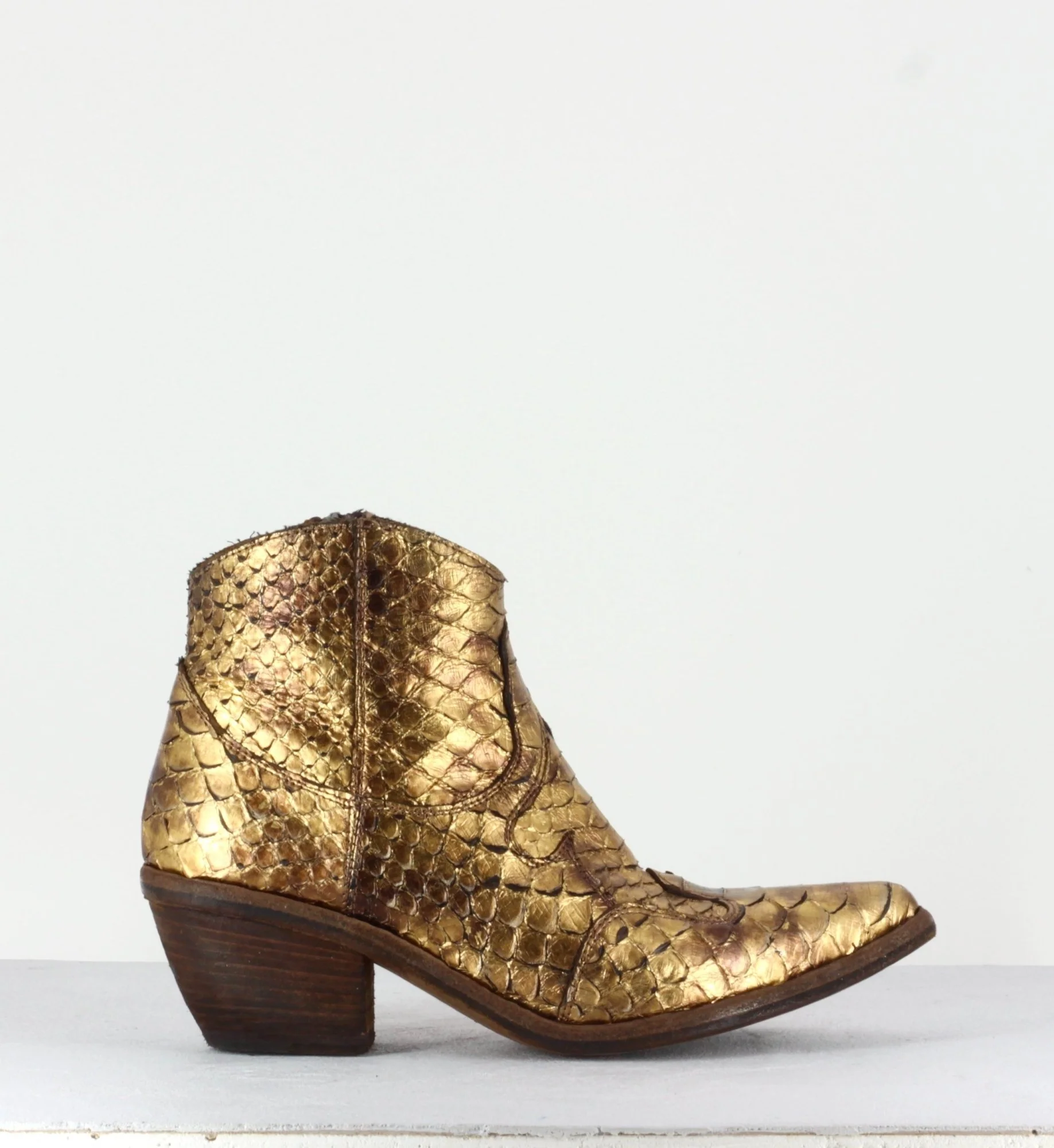 Boots santiags en python doré - 3662C PITONE ORO