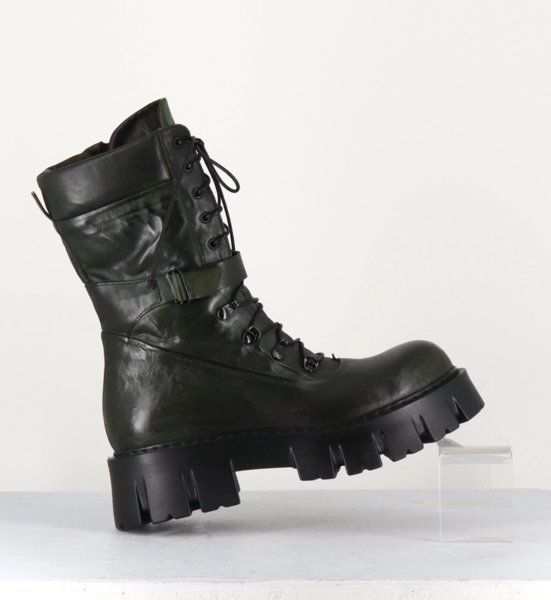 Rangers en cuir kaki souple - KFRE11652 KAKI – Image 6