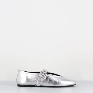 Ballerines en cuir argent à bride - SHAKILA SCRATCH SILVER