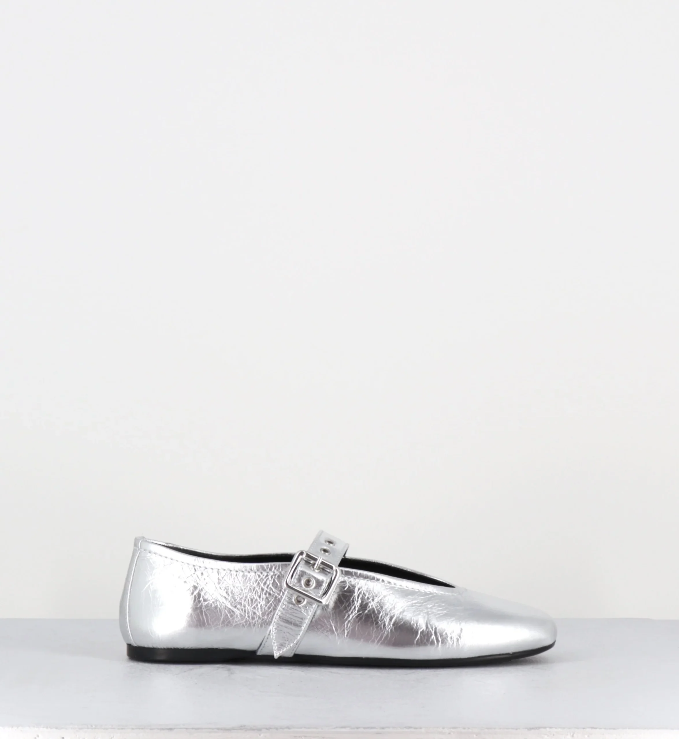 Ballerines en cuir argent à bride - SHAKILA SCRATCH SILVER