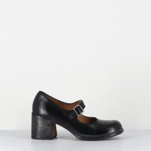 Babies à talon en cuir noir - 47403 CRIS NERO