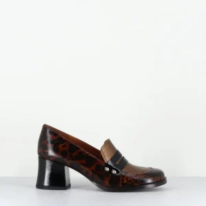 Mocassins petit talon cuir imprimé leopard - TADEO FIAT CASTANO