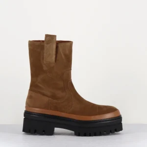 Boots en daim camelle semelle épaisse - ROMI-B CAMEL