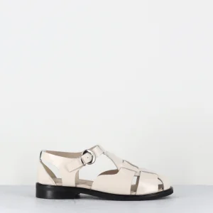 Chaussures 'méduses' en cuir glacé crème - JPG50 ABRA SABBIA