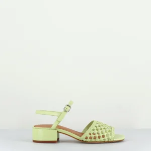 Sandales en cuir tressé vert anis - MAAR GREEN