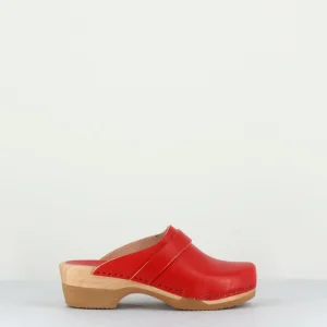 Sabots flexibles en cuir rouge - COMPLICE5 VEGETAL ROUGE