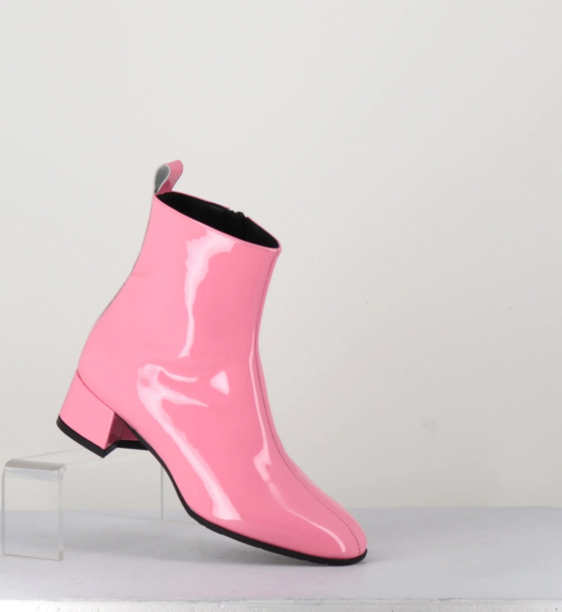 Boots 60s en cuir vernis rose - JANE VERNICE PINK – Image 8