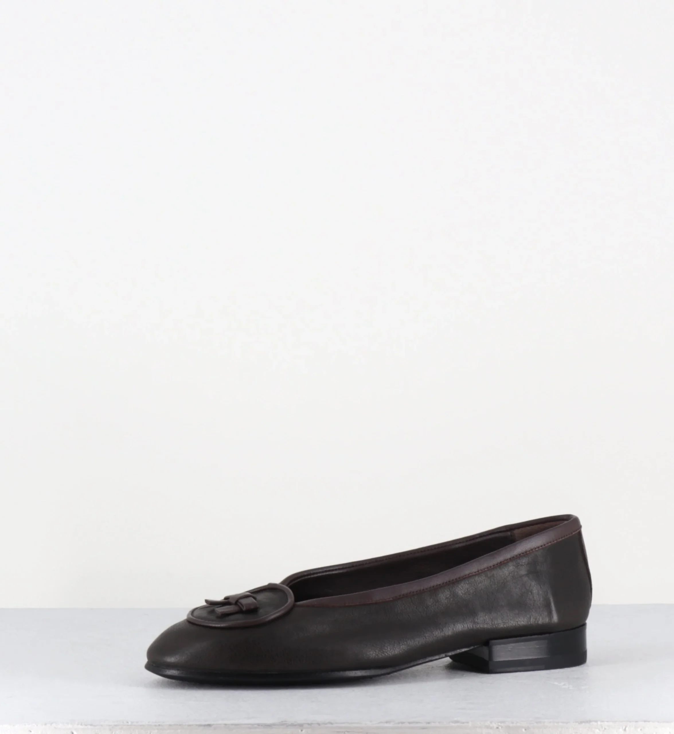 Ballerines noeud en cuir marron & prune - BELLE CUSNA MARRONE – Image 3