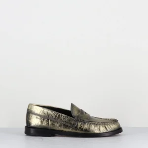 Mocassins souples en cuir or brossé - 66604 MILLENIUM GOLD
