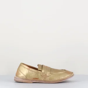 Mocassins souples en cuir doré - 1ES323 PLATINO
