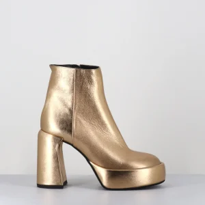 Boots 70s en cuir métallisé doré - E3303 BITTER GOLD