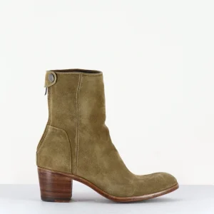 Bottines talon bottier en daim camel - MAYA31019D