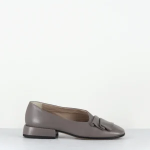 Ballerines en cuir noir bout gris - PLANT SHOE FUMO