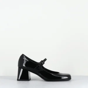 Babies 60s en cuir vernis noir petit talon - XARA VERNICE BLACK