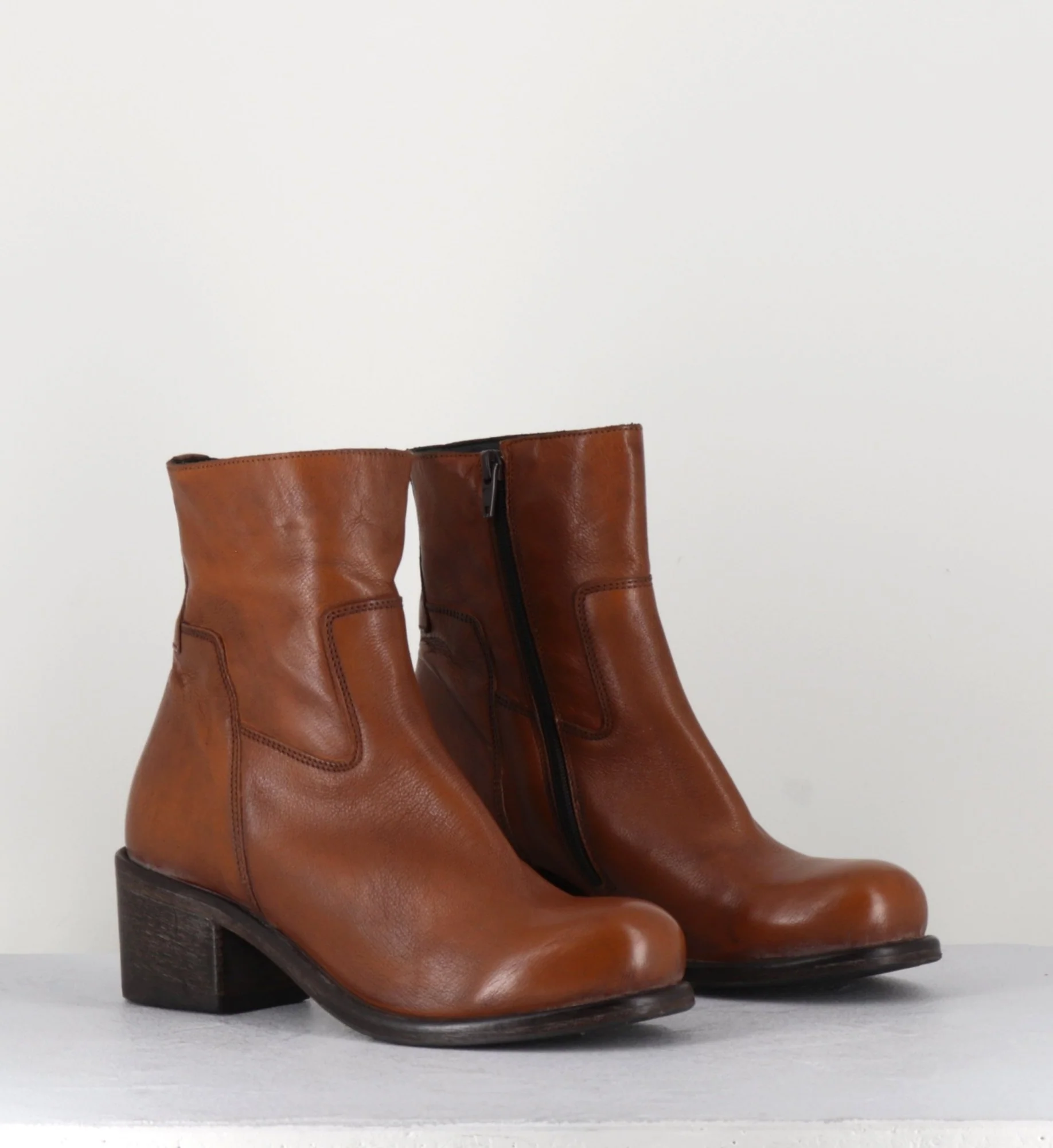 Bottine en cuir camel - 1CW347 COGNAC – Image 3