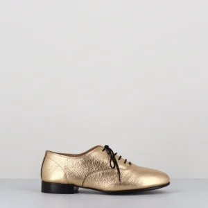 Derbies minimalistes en cuir doré - STJA COW PLATINO