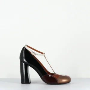 Escarpins salomé talon haut en cuir multi - WOTASHI DALI COBRE