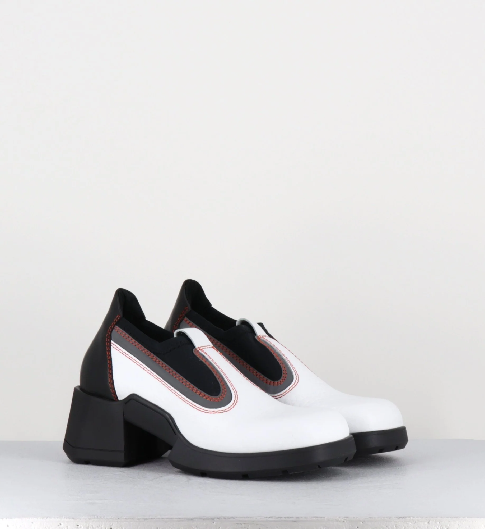90s futuristic shoes cuir blanc & lycra - KUDA WHITE BOOTS – Image 7