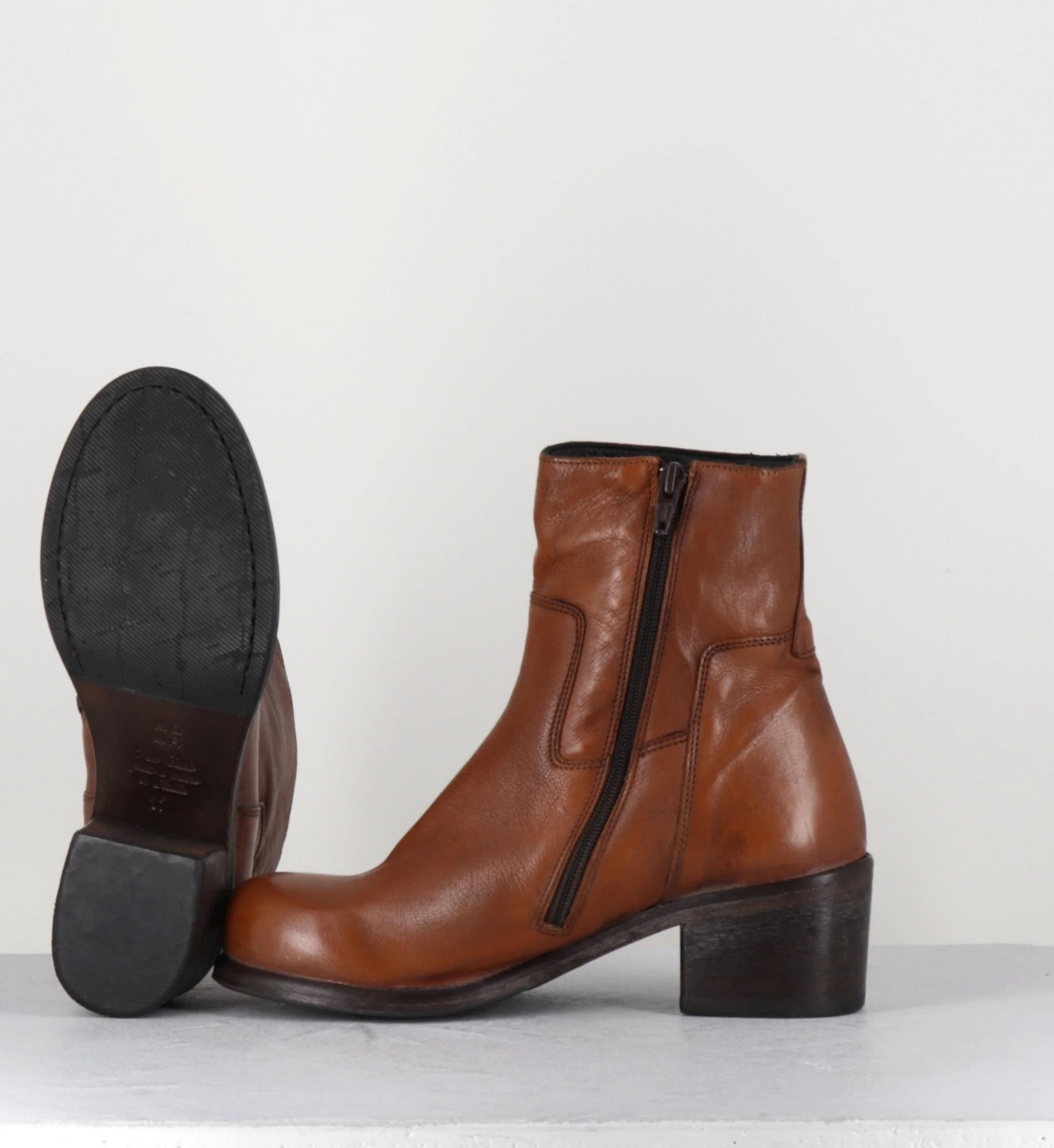 Bottine en cuir camel - 1CW347 COGNAC – Image 9