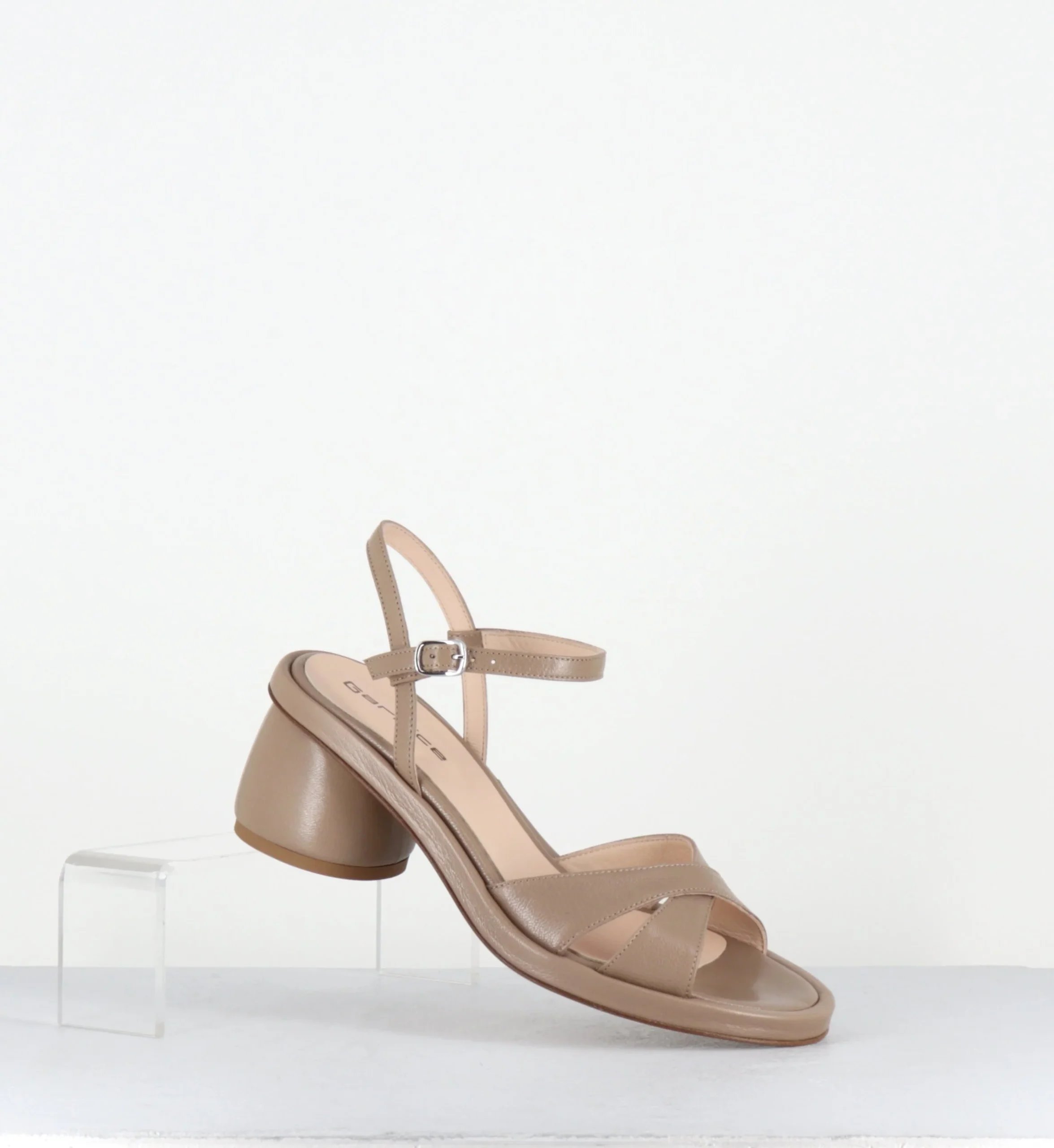 Sandales en cuir taupe talon géométrique - ZANO MAYA TAUPE – Image 7