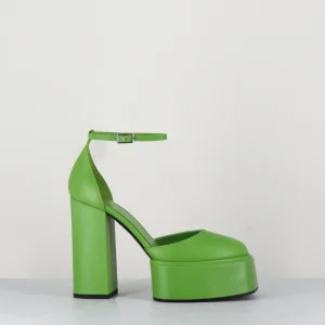 Babies talon haut à plateforme en cuir vert - AMBRA MOK GREEN