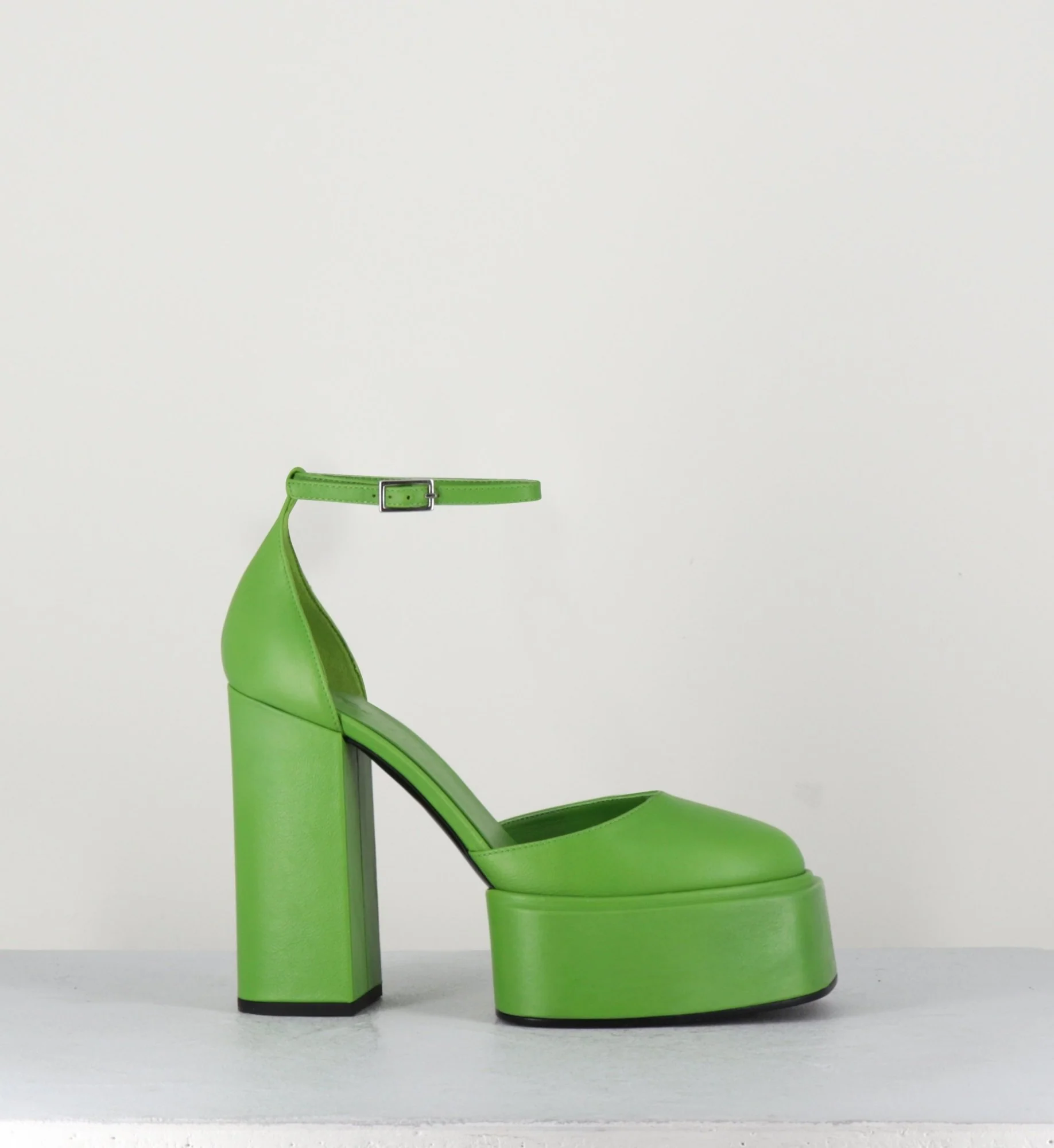 Babies talon haut à plateforme en cuir vert - AMBRA MOK GREEN – Image 2
