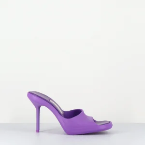Mules Barbie en gomme violette & talon stiletto - IDA PURPLE SANDALS