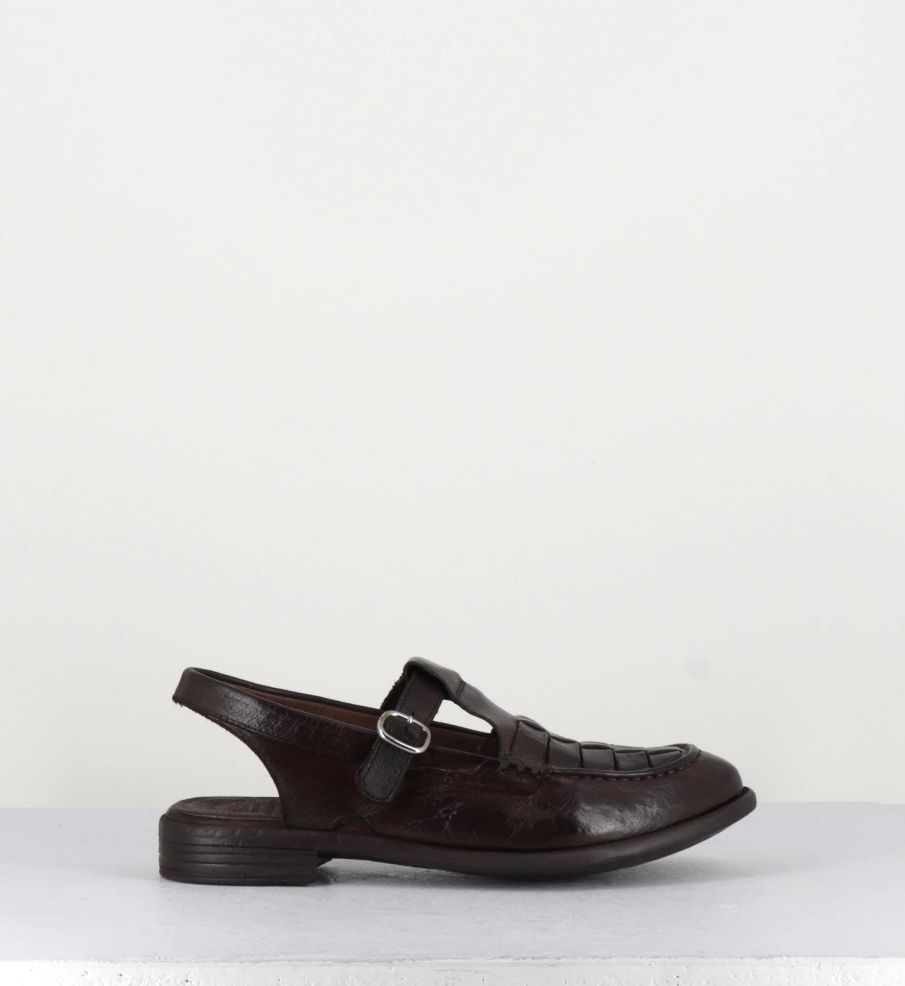 Chaussures Mary-Jane slingback en cuir marron tressé - LEX537 CORTECCIA – Image 2