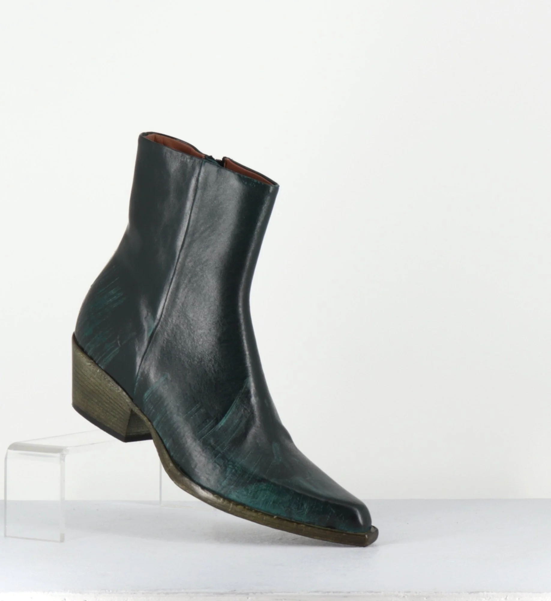 Santiags en cuir vert usé - SEBER3 MORODER BOTTIGLIA – Image 6
