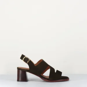 Sandales à talon moyen en daim kaki - BRITTA55 MOSS GREEN