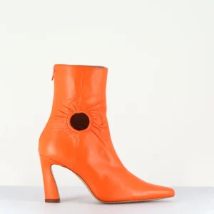 Boots bout pointu en cuir orange - FORY WINDOW ORANGE