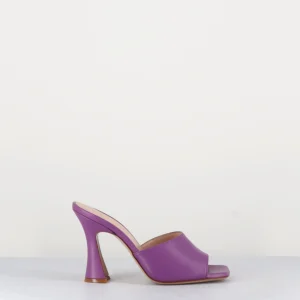 Mules rétro en cuir violet - PETAL065 VIOLET