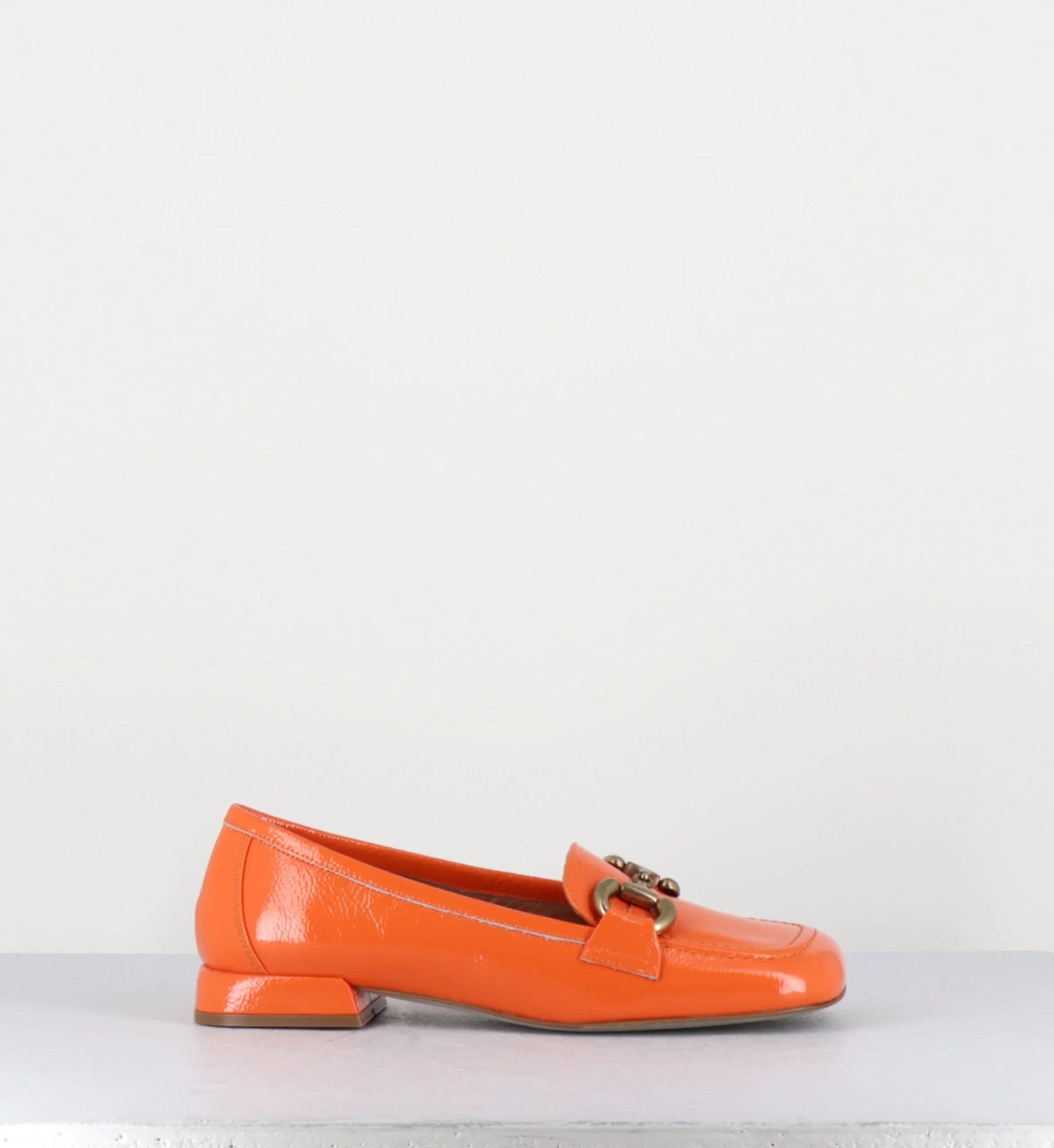 Mocassins 60s en cuir vernis orange - LAKE NAPLAK ARANCIO – Image 2