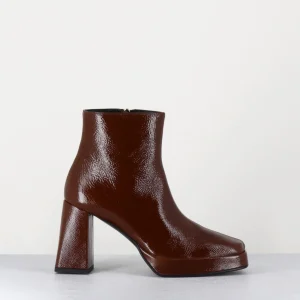 Boots en naplak marron à talon - AH3023 ACERO