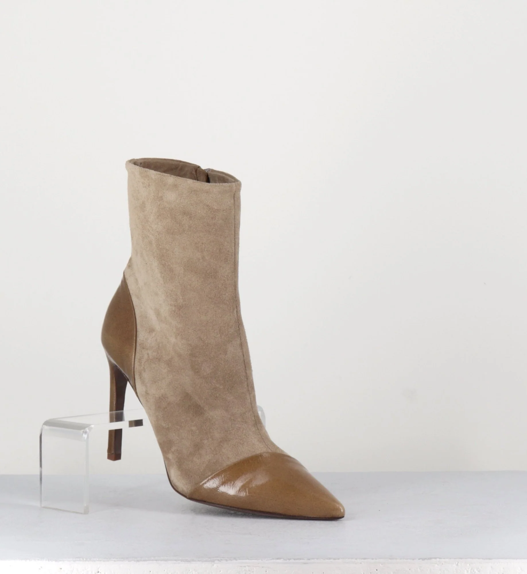 Boots bout pointu talon haut bi-matière - 11444 DAFNE OLMO – Image 8