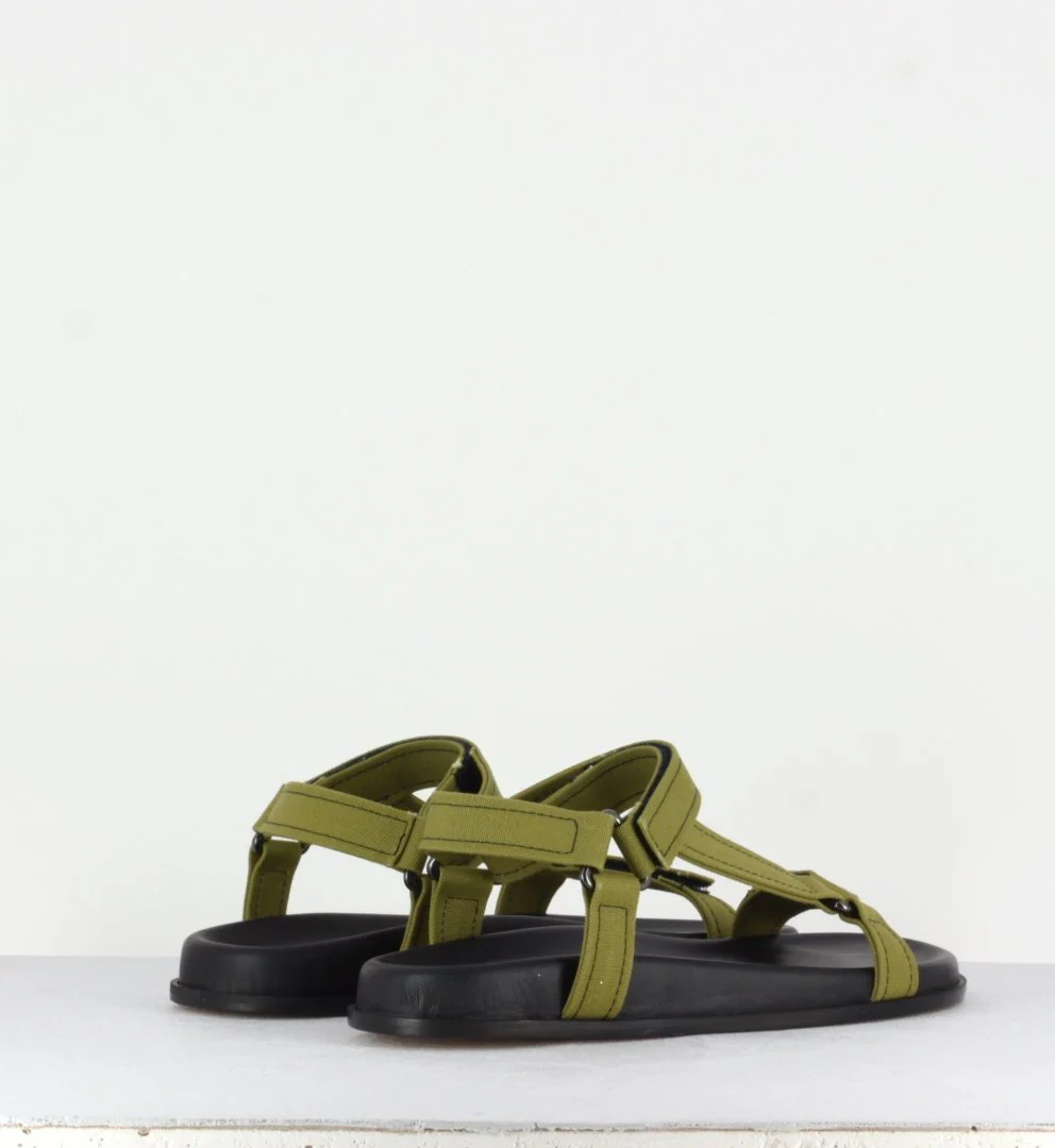 Sandales cuir et toile kaki - Giunona1 – Image 3