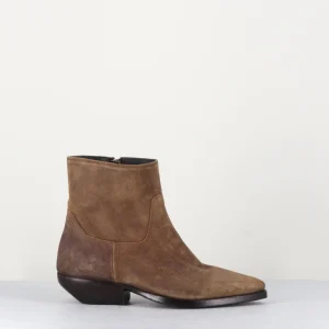 Western boots en veau velour lavé camel Officine Creative - ASTREE001