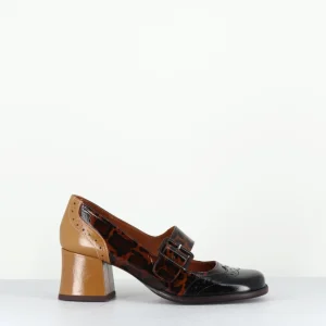 Babies petit talon cuir effet vernis léopard multi - MEYKO MASERATI NEGRO