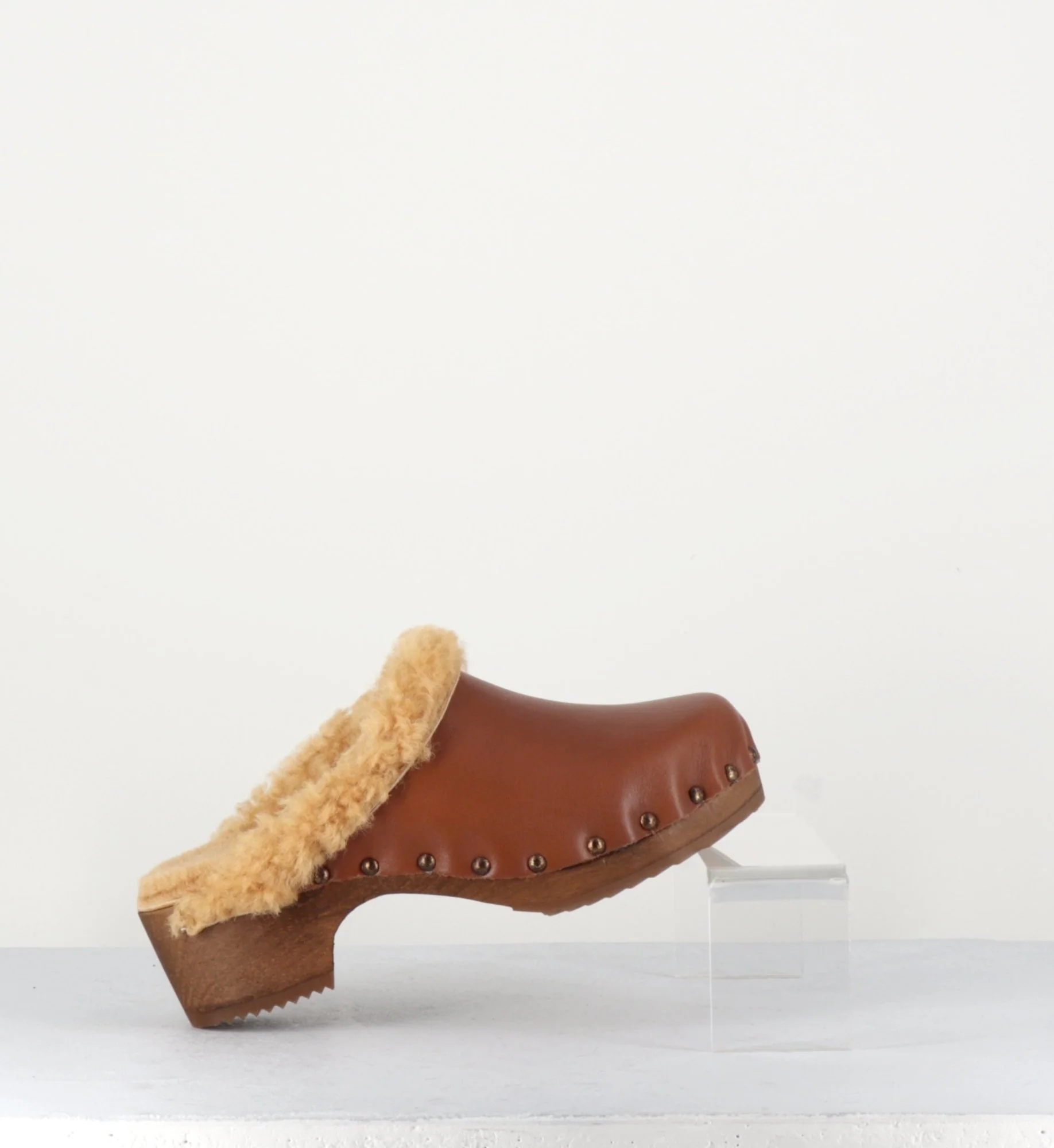 Sabot fourrés en cuir camel - COMPLIB ANTICO – Image 6