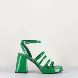 Sandales à plateforme multi-brides vernis vert - SUN VERNICE VERDE