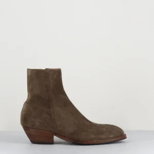 Boots esprit santiags en daim taupe - AMINA58027 SAMBUCO